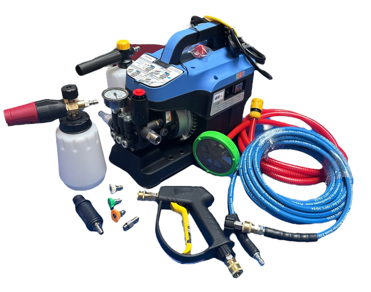 B9 V2 (Domestic) Pressure Washer RETRACTABLE HOSE REEL PACK with Rubber wire reinforced hose