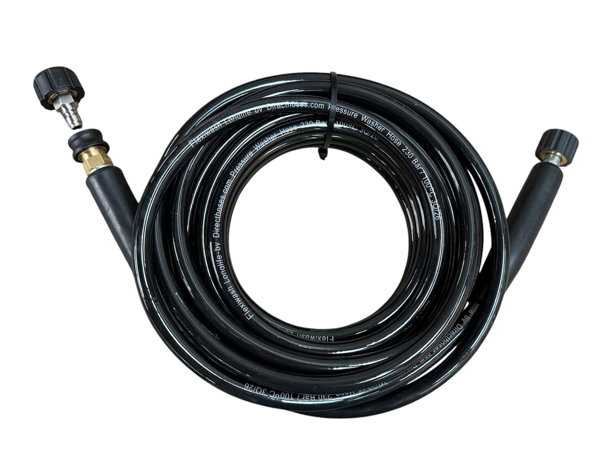 Grey 7 (Industrial/Commercial) CAR DETAILERS PACK Rubber Wire Reinforced Hose Swivel Trigger