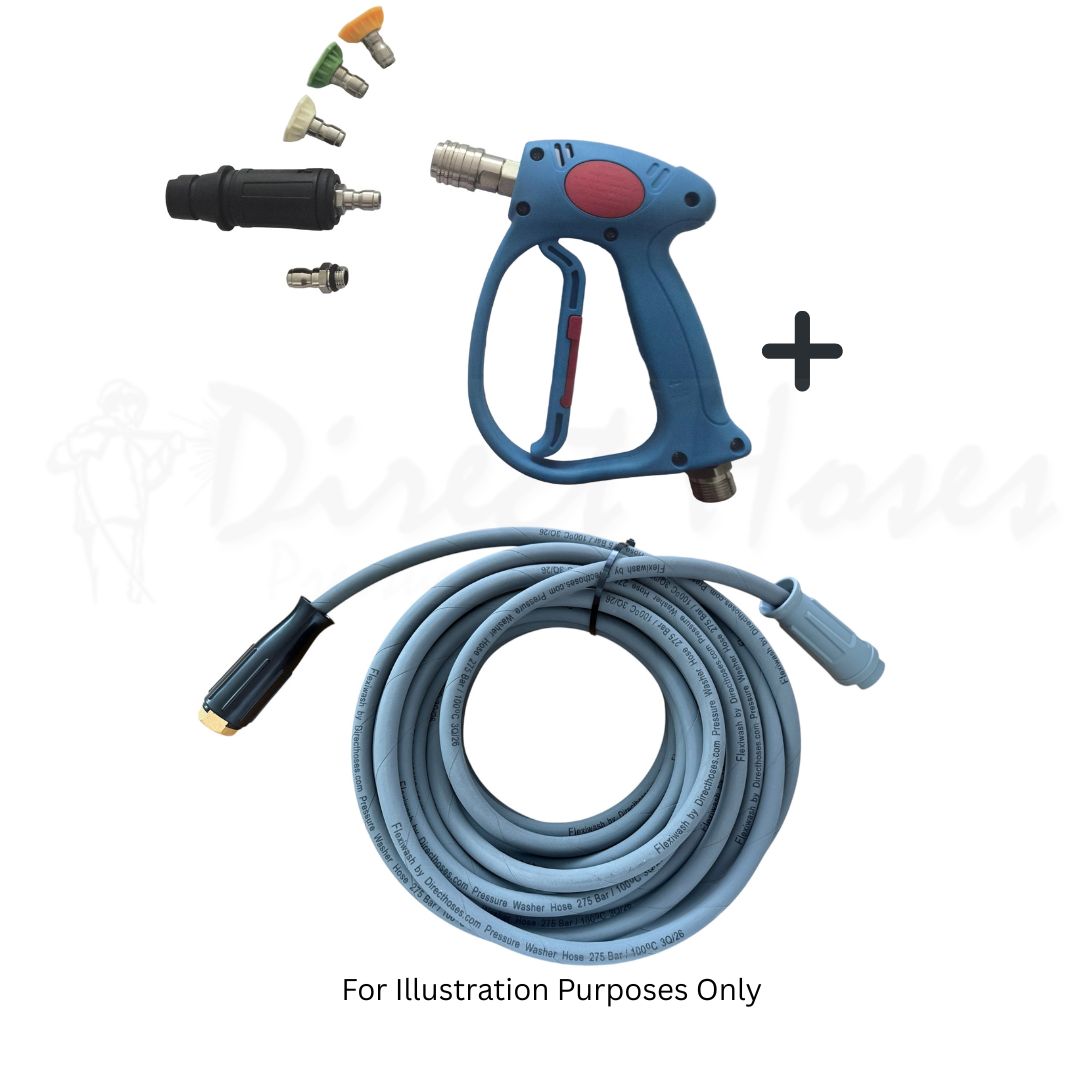 Karcher HD Easylock Rubber Replacement Hose and Short Trigger with Quick fit Nozzles