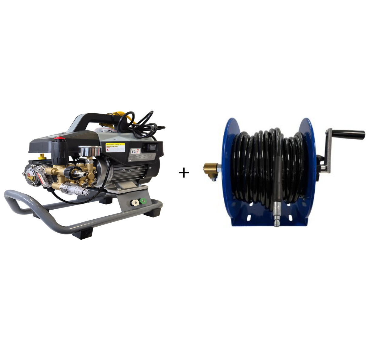 Grey 7 (Industrial/Commercial) HOSE REEL PACK Rubber Wire Reinforced Hose & Detailers pack