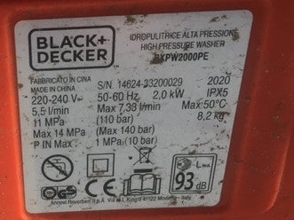 Black & Decker BX PW 2000PE Pressure Washer Replacement FLEXIWASH Rubber Hose