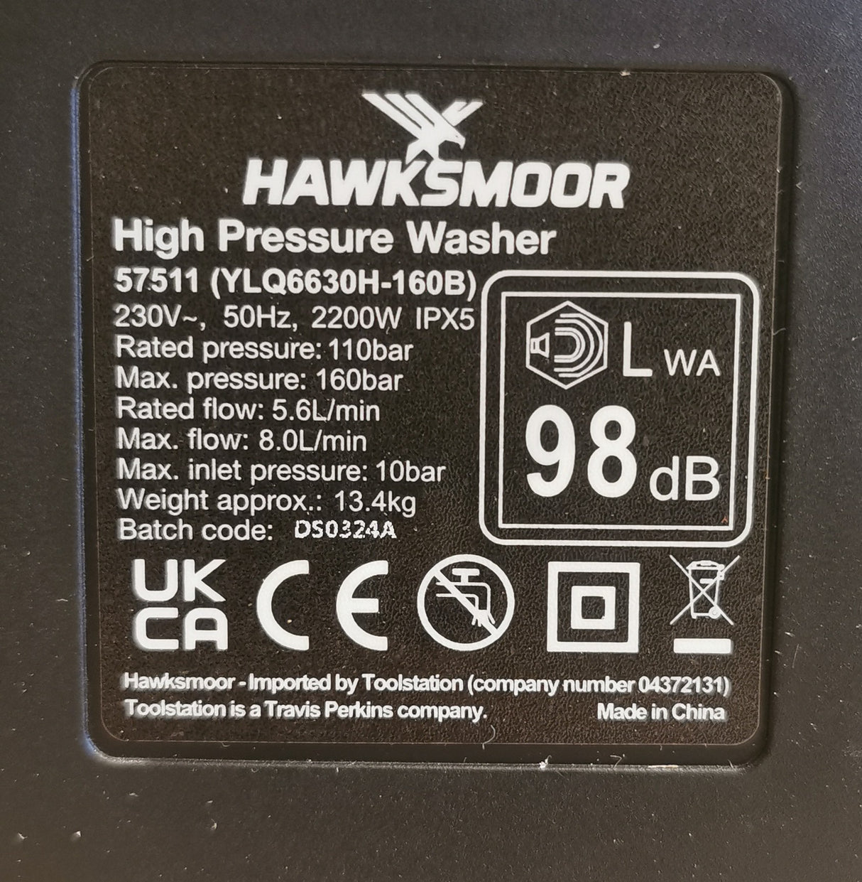 Hawksmoor 57511 - 160 Bar Pressure Washer Replacement FLEXIWASH PU Hose