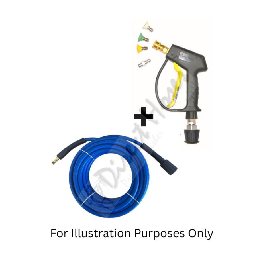 Karcher style 'K' series Rubber Replacement Hose and Short Trigger with Quick fit Nozzles. Screwfit machine connection