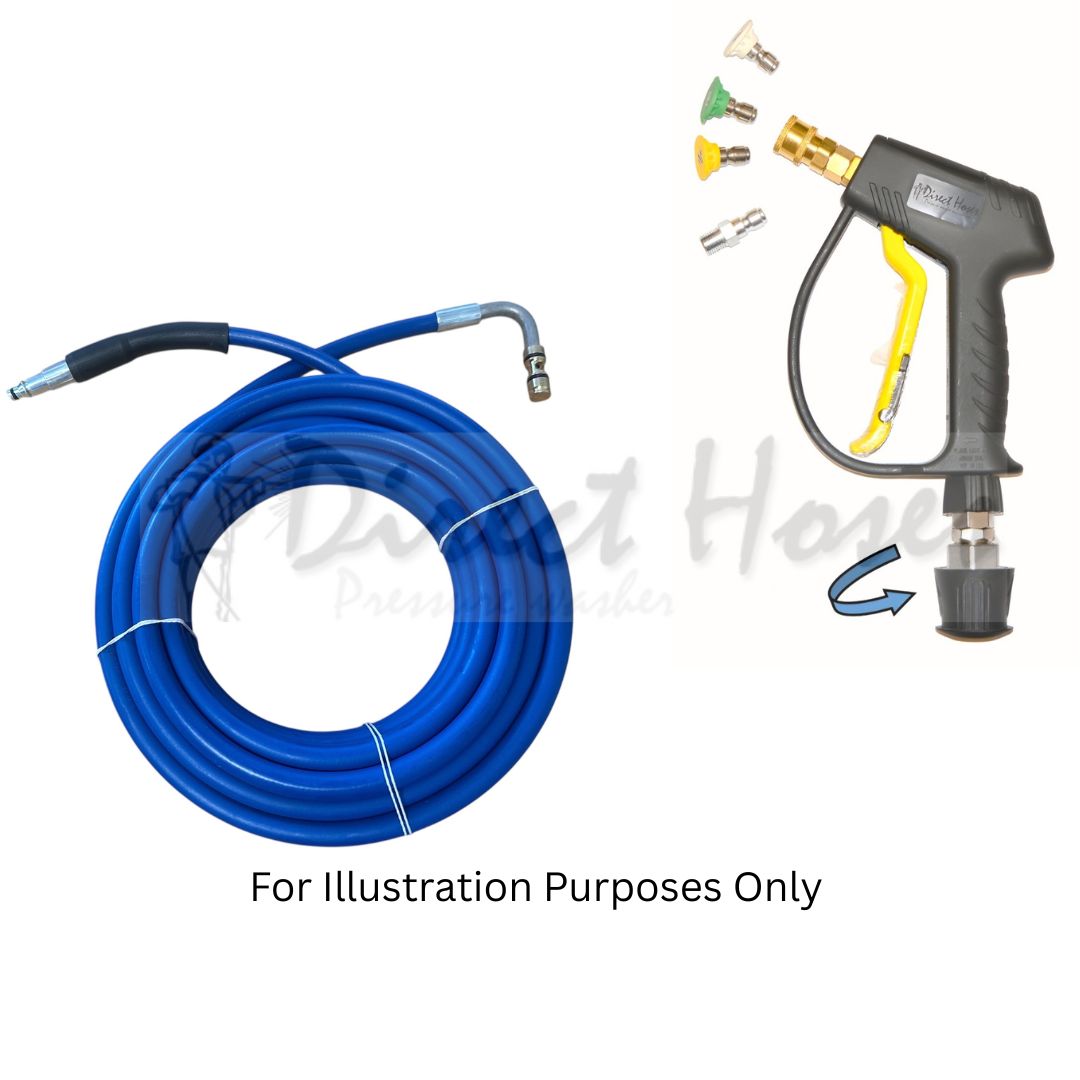 Nilfisk style Hose Reel series FLEXIWASH Hose with Short Trigger with Quick fit Nozzles for Hose Reel connection 90 degree