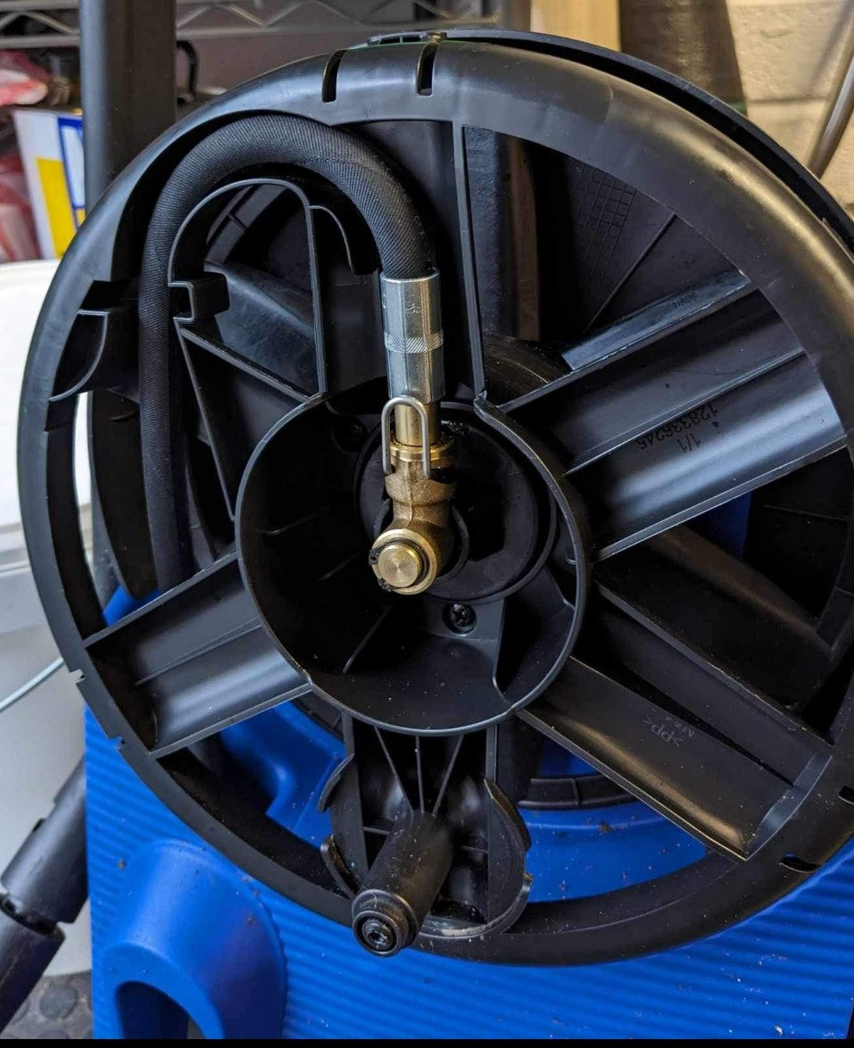 20m Manual Hose Reel complete with hose For Nilfisk Core Pressure Washers complete with Short Trigger