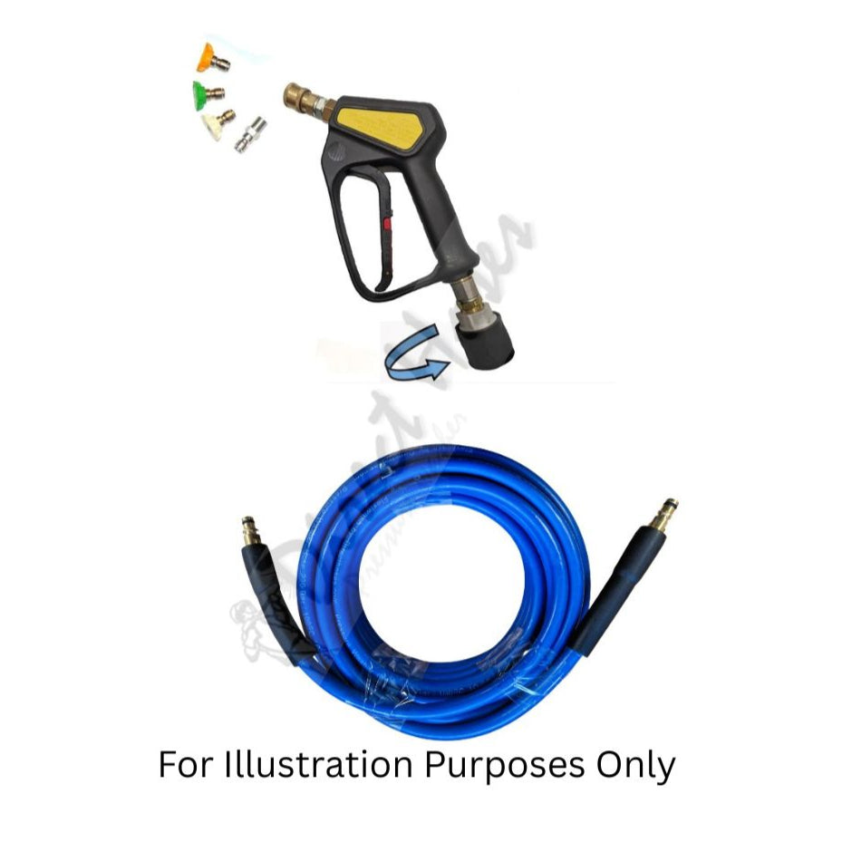 Karcher style 'K' series Rubber Replacement Hose and Suttner ST2300 Short Trigger with Quick fit Nozzles, Machine Quick fit connection