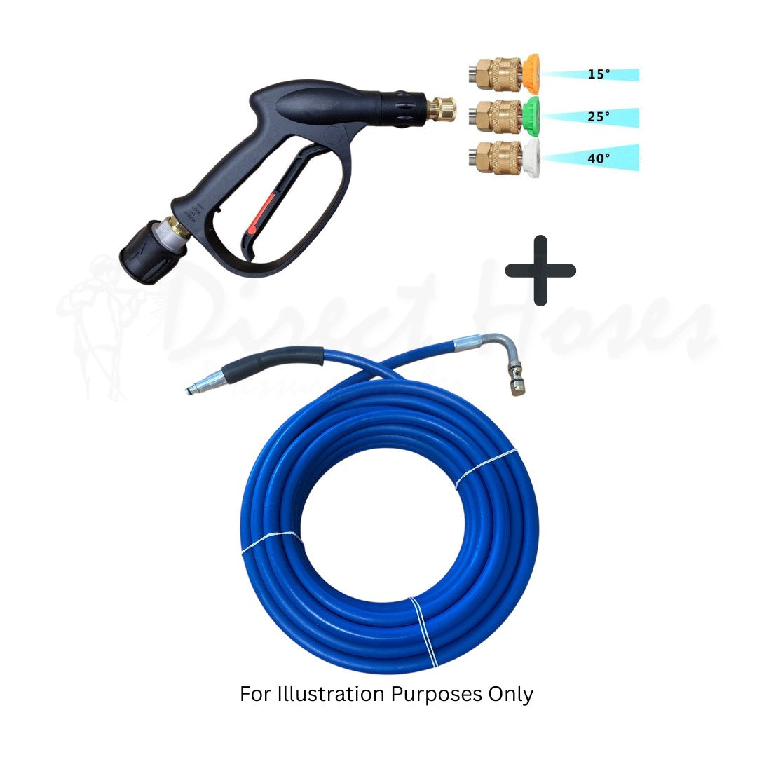 Nilfisk style Hose Reel series FLEXIWASH Hose with Short Trigger with Quick fit Nozzles for Hose Reel connection 90 degree