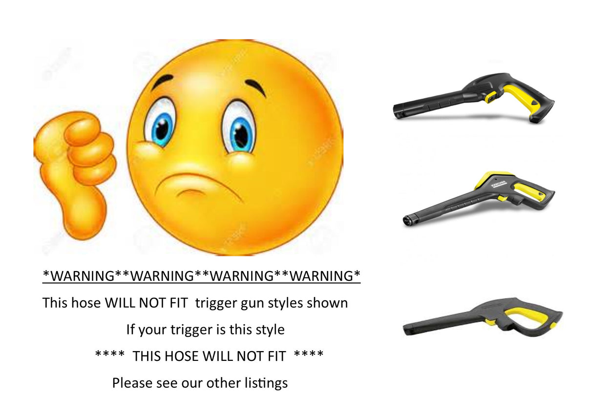 Karcher style replacement Hose for Black 'C' Clip Trigger