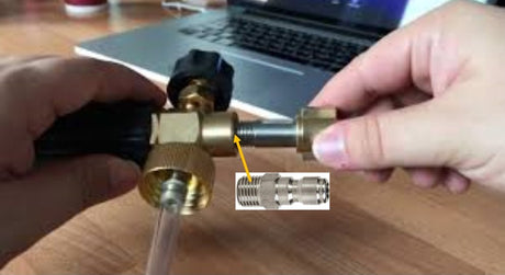 M22 ( 15mm )  Rubber Replacement Hose and Short Trigger with Quick fit Nozzles . Screwfit machine connection