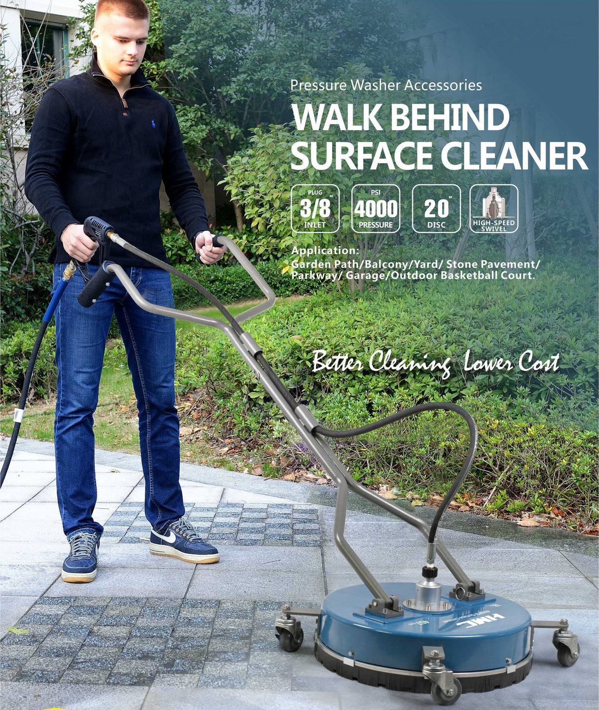 Flat Surface Cleaner 18" with wheels