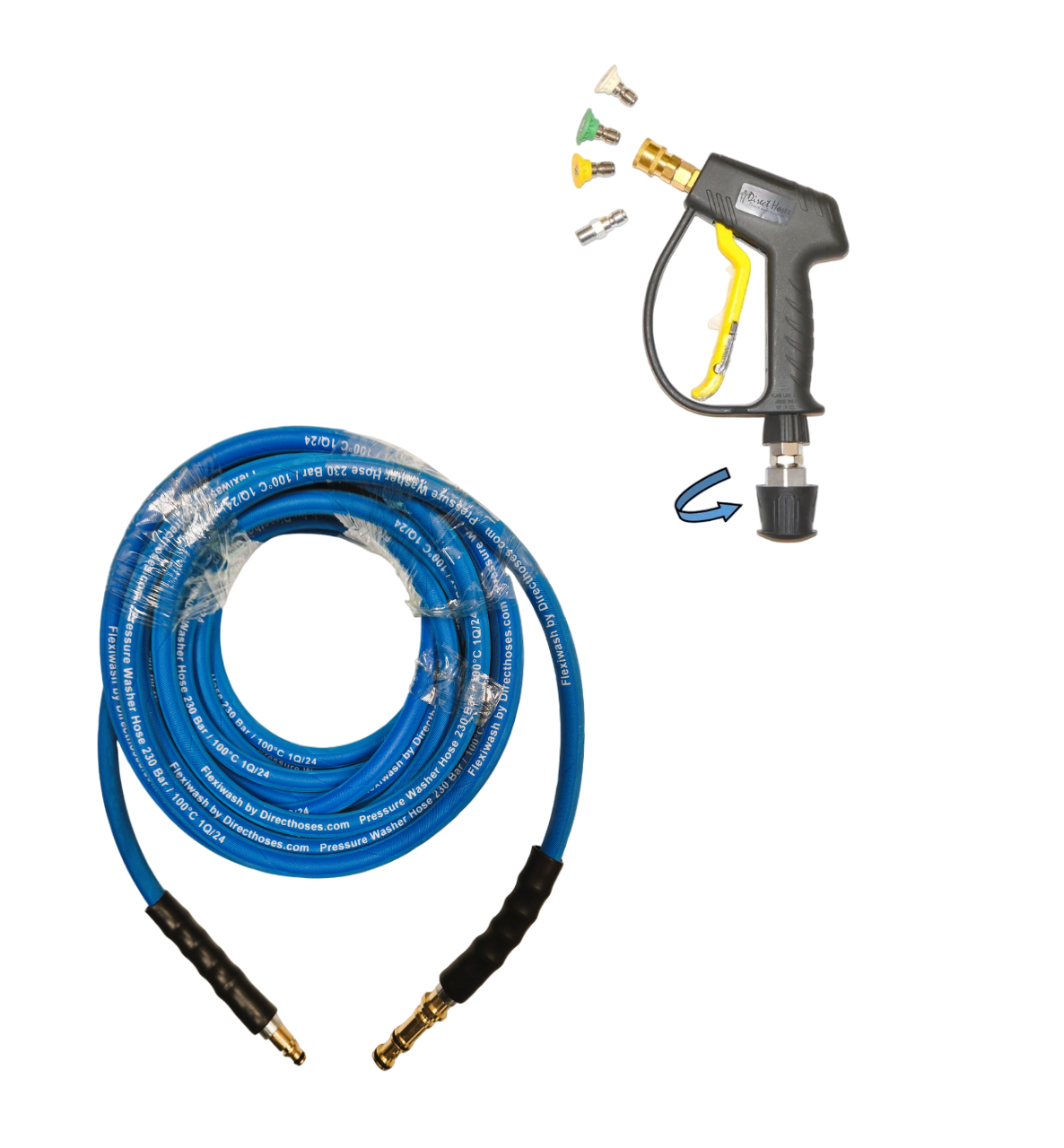 Nilfisk style Hose Reel series FLEXIWASH Hose with Short Trigger with Quick fit Nozzles for Hose Reel connection