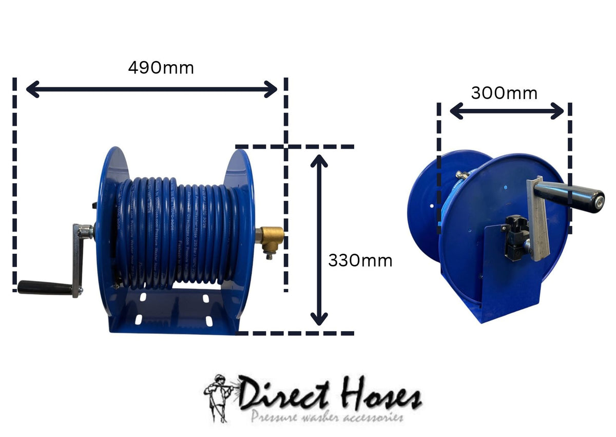 B9 V2 (Domestic) Pressure Washer MANUAL HOSE REEL PACK with Rubber reinforced Flexiwash Hose