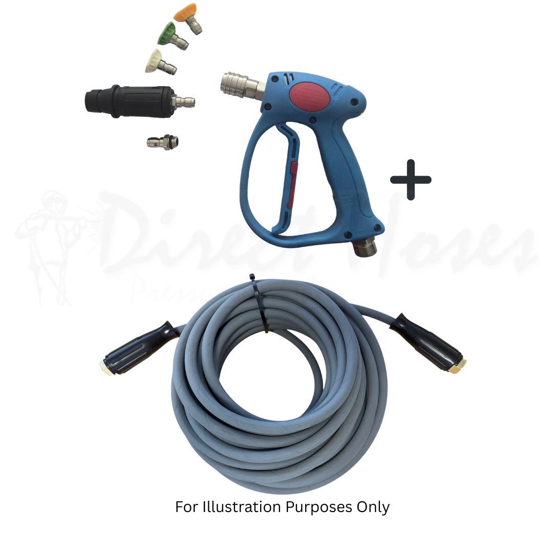 Karcher HD Rubber Replacement Hose and Short Trigger with Quick fit Nozzles