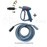 Karcher HD Easylock Rubber Replacement Hose and Short Trigger with Quick fit Nozzles
