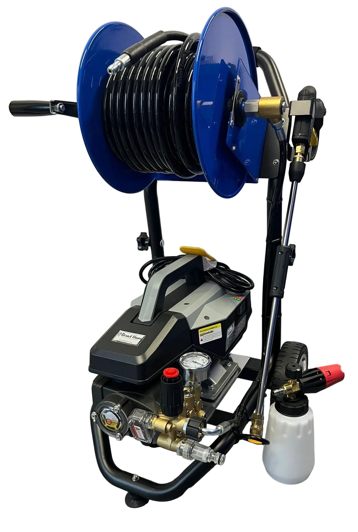 Grey 7 (Industrial/Commercial) Trolley Detailers kit with Manual Reel & rubber wire reinforced hose