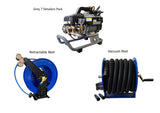 Grey 7 RETRACTABLE REEL Rubber Wire Reinforced Hose & Vac Reel 15 mts hose Detailers pack