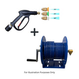 30m Manual Hose Reel complete with hose For Karcher 'K' Series Pressure Washers complete with Short Stubby Trigger Gun