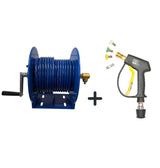 Manual Hose Reel complete with hose For Bosch AQT Pressure Washers & Short Stubby Trigger Gun plus nozzles