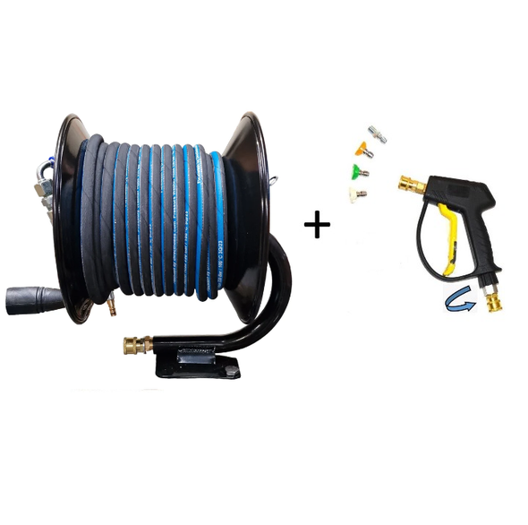 20m Manual Hose Reel complete with hose For Kranzle K7 & K10 Pressure Washers complete with Short Trigger