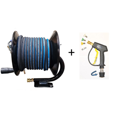 15m Manual Hose Reel complete with hose For Karcher 'K' Series Pressure Washers complete with Short Trigger