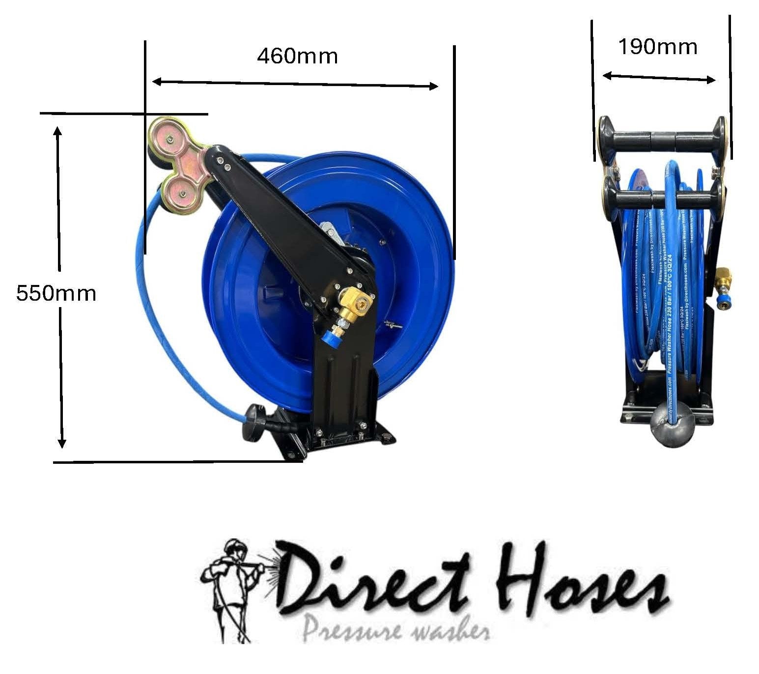 20m Retractable Hose Reel complete with hose for All Black 9 B9v2 Grey 7 Grey 10 Grey 12 OR11 pressure washers