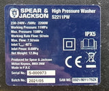 Spear & Jackson S2211PW Pressure washer Replacement Hose Flexible PU