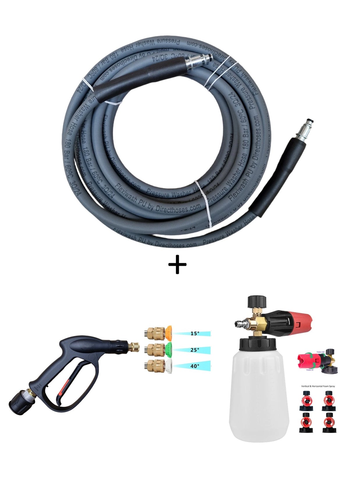 Titan (Screwfix) TTB1300/1800/2200/2700PRW Quick fit Short TK Trigger & Foam Lance and Hose Kit