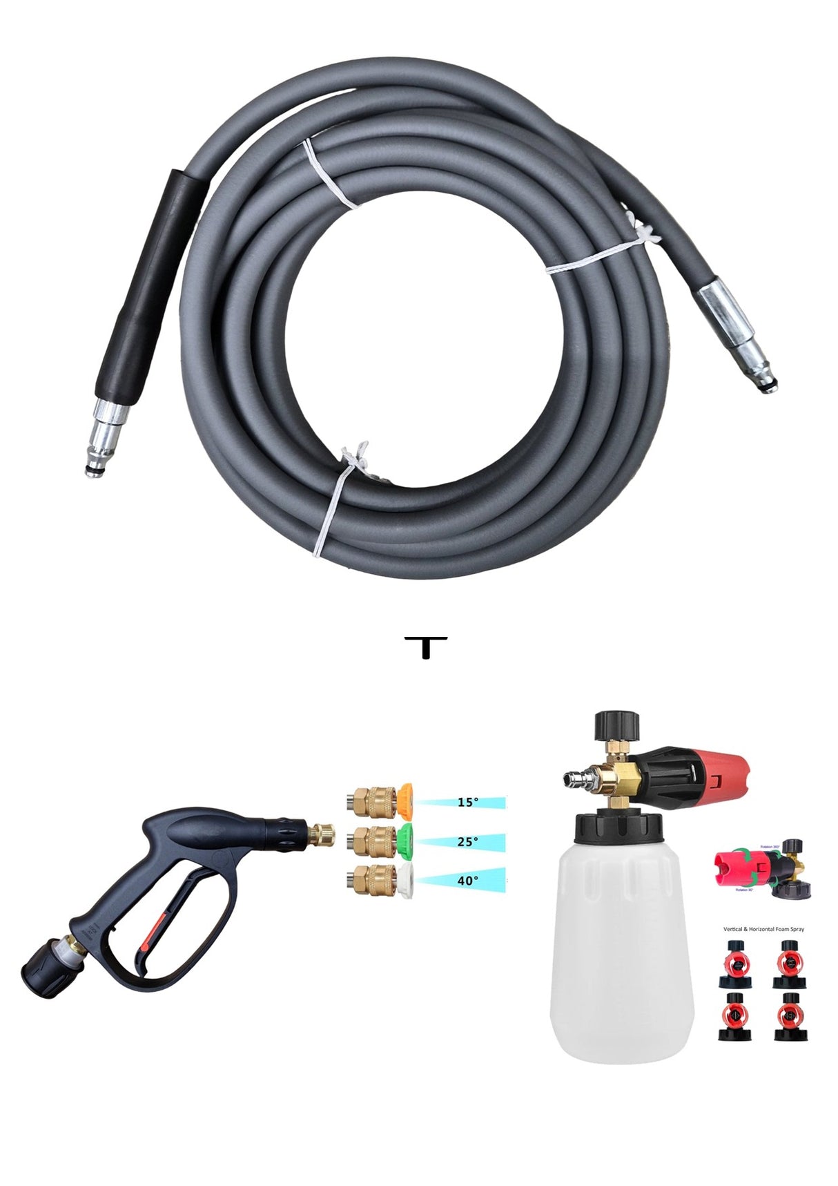 Nilfisk Core PU replacement hose, short trigger & foam Lance with quick fit nozzles - machine quick fit connection