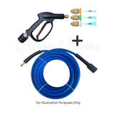 Karcher style 'K' series Rubber Replacement Hose and Short Trigger with Quick fit Nozzles. Screwfit machine connection