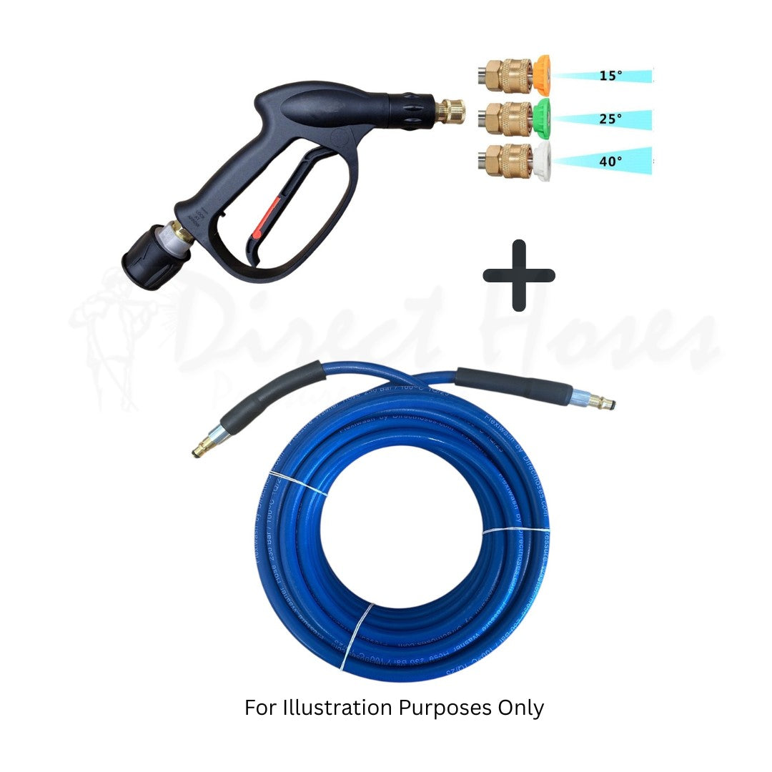 Ryobi Rubber Replacement Hose and Short Trigger with Quick fit Nozzles. Machine Quick fit connection