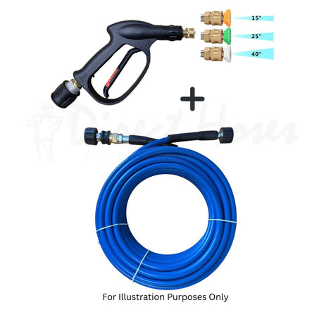 M22 (14mm centre) outlet fit Rubber Replacement Hose Machine quick fit and Short Trigger with Quick fit Nozzles