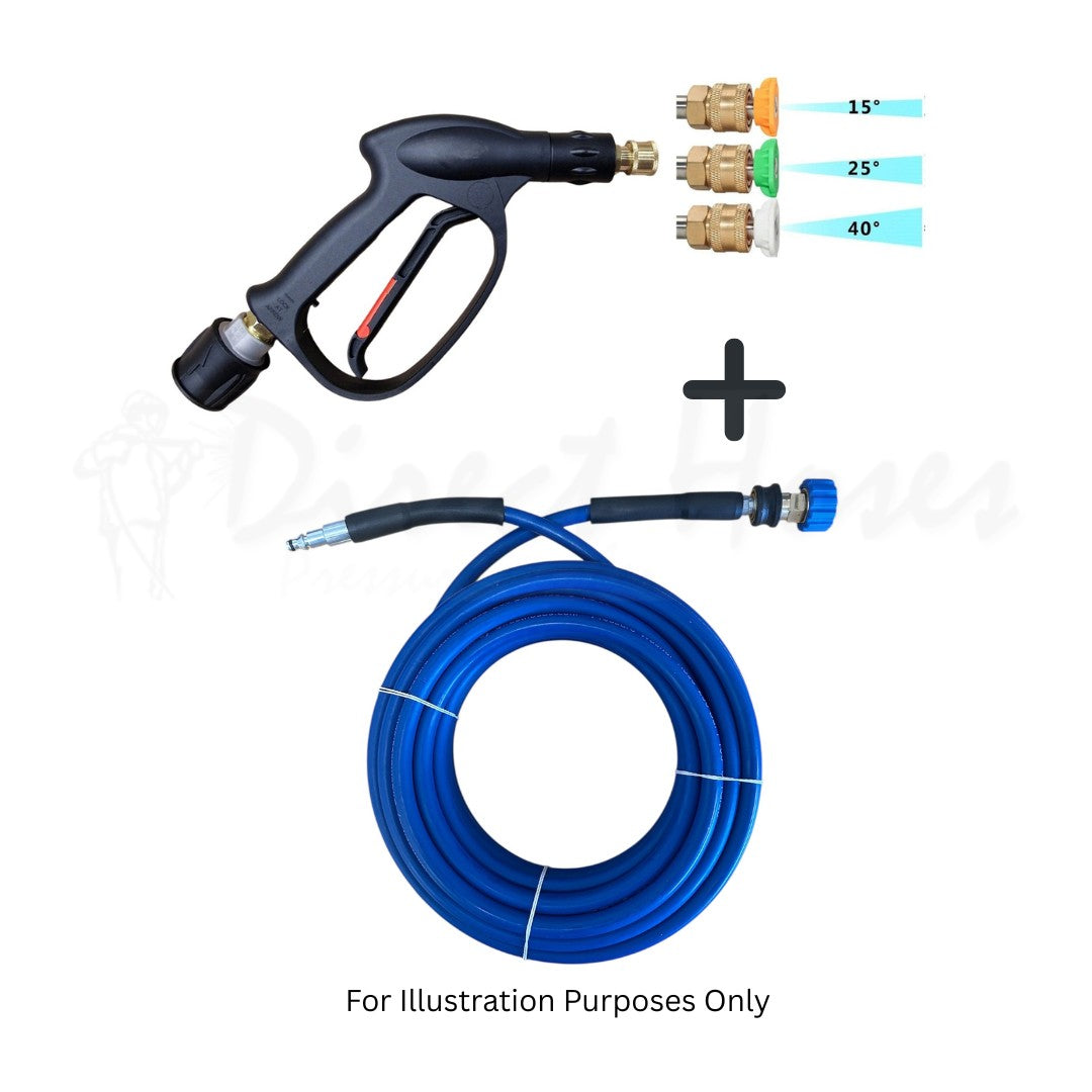 Nilfisk style 'C' series Rubber Replacement Hose Machine quick fit  and Short Trigger with Quick fit Nozzles