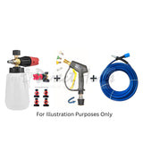 Nilfisk style 'C' series rubber replacement hose, short trigger & foam Lance with quick fit nozzles - machine quick fit connection