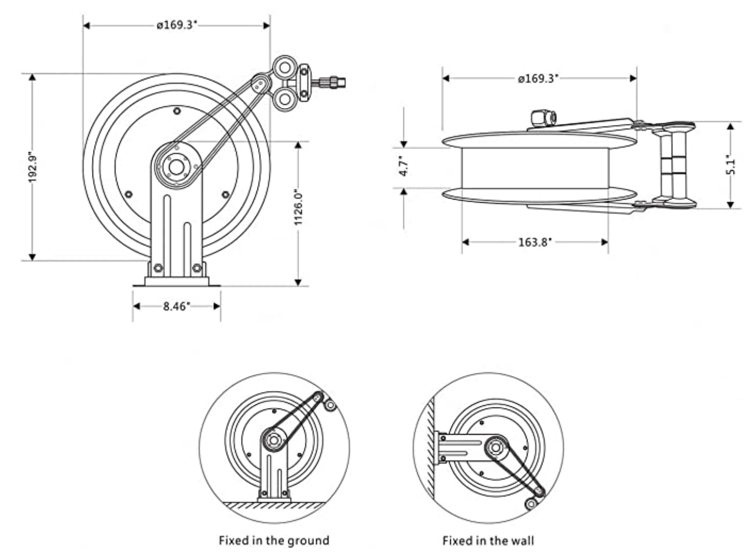 ALL BLACK 9 (Domestic) Pressure Washer RETRACTABLE HOSE REEL PACK with