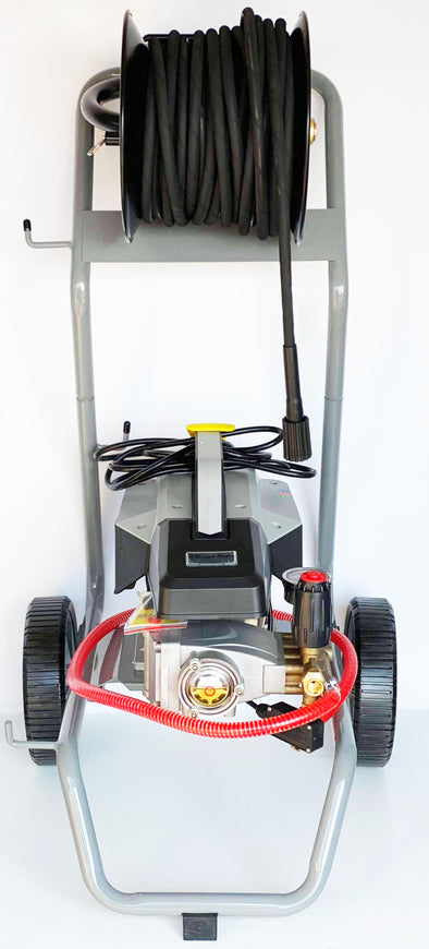 Grey 7 (Industrial/Commercial) HOSE REEL PACK Rubber Wire Reinforced Trolley Version