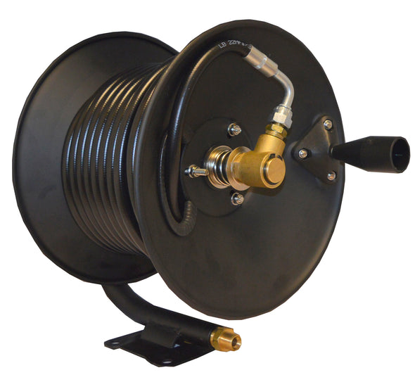 ALL BLACK 9 (Domestic) Pressure Washer MANUAL HOSE REEL PACK with Rubber reinforced Flexiwash Hose