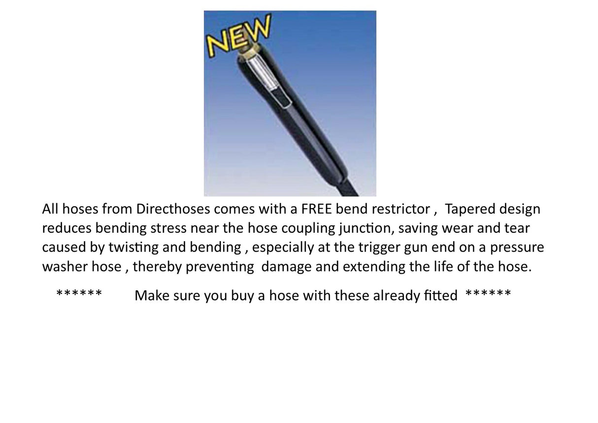 Karcher style replacement Rubber Flexiwash Hose BLACK C Clip trigger, screw fit on to machine