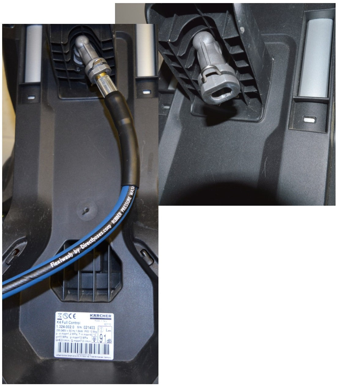Karcher style K series rubber replacement hose and short trigger with quick fit nozzles machine quick fit connection