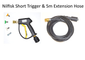 Nilfisk 'C' series Quick fit Short Trigger with Quick fit Nozzles & 5 mts Extension hose COMBO